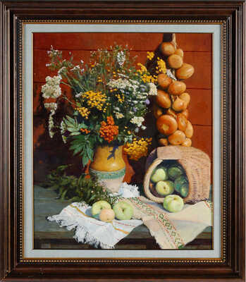 Бойченко Павел Валерьевич. Натюрморт с полевыми цветами и луком 